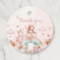 Rainbow Fairy Girl Magic Teapot Birthday Favor Tags