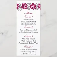 floral pink Wedding menu