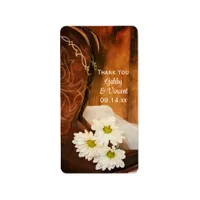 Daisies Cowboy Boots Wedding Thank You Favor Tags
