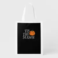 Tis The Season Cute Halloween Pumpkin Grocery Bag