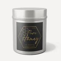 Modern Gold 100% Pure Honey Jar Labels Apiary Name