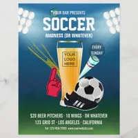 Bar Soccer Event Menu add logo and photo Flyer