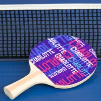 Monogram Repeating Name Pattern Kids Ping Pong Paddle