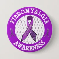 Purple Fibromyalgia Awareness Ribbon Button