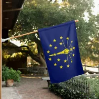 Indiana State Flag of Blue & Gold Torch & Stars