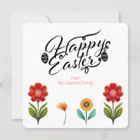 Flourished Boho Calligraphy Personalized Easter  Card