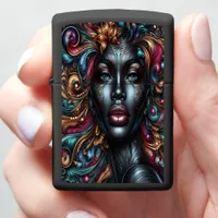 Elegant Black Woman Artistic Collectible Zippo Lighter