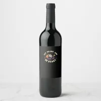 Spooky Skeleton Celebrating Halloween Eat Drink Wine Label