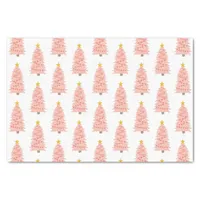 Modern Blush Pink Christmas Tree on White Holiday Tissue Paper