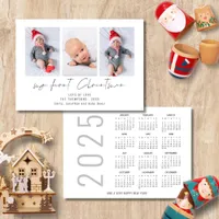 3 Photo 2025 Calendar Baby 1st Christmas Holiday Card