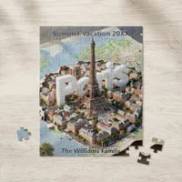 Paris France Family Vacation 3D Trip Souvenir Jigsaw Puzzle