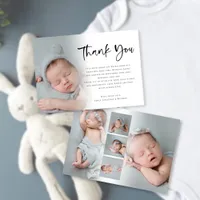 6 Photo Baby Girl or Boy Script Thank You Announcement