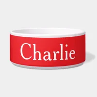 Custom Personalized Name Photo Art Bright Red Bowl