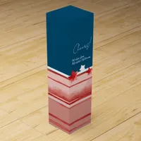 Watercolor Red Stripes and Blue Band Wine Box