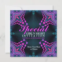 Groovy Girls Night Purple Hot Pink Party Invitatio Invitation