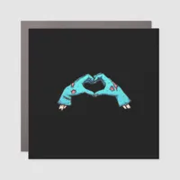 Zombie Hands Heart Halloween Spooky Car Magnet