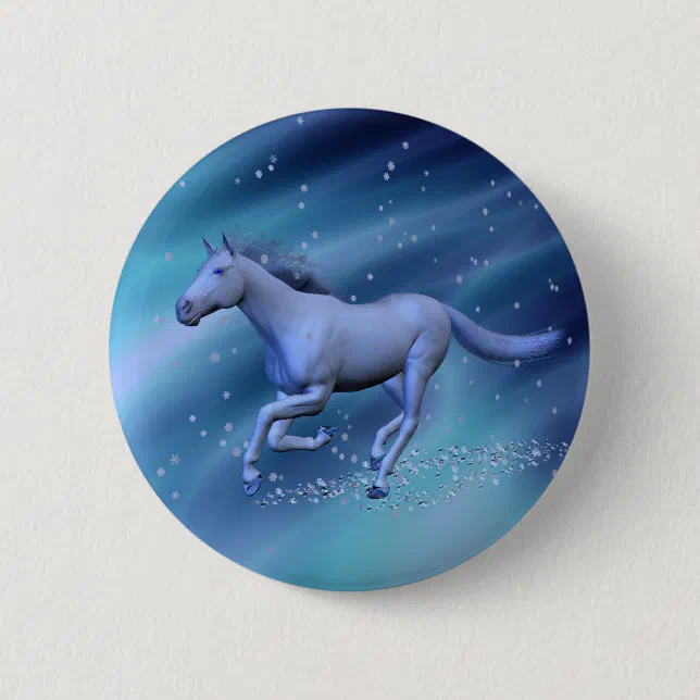 Winter Horse Button