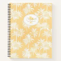 Hawaiian Palm Tree Silhouette Pattern Gold ID1093 Notebook