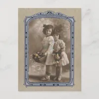 Vintage Frame Adorable Girls Postcard