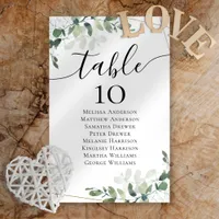 BUDGET Eucalyptus Wedding Table Seating Chart