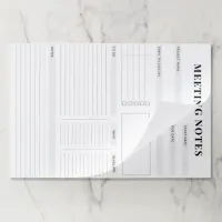 Minimal Professional Meeting Notes Planner Paper Pad