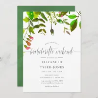 Watercolor Spring Foliage Bachelorette Weekend Invitation
