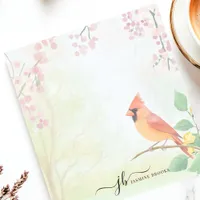 Spring Cardinal Watercolor Personalized Notepad