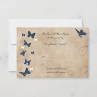 vintage butterfly wedding  rsvp Standard 3.5 x 5