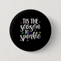 Tis Season To Sparkle Retro Classic Button