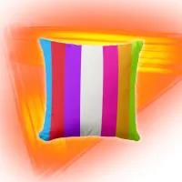 Neon Colorful Stripes | Throw Cushion