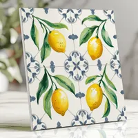 Mediterranean Sicilian Lemon Watercolor Ceramic Tile