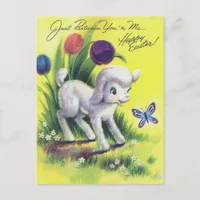 Retro Easter Lamb Happy Easter Postcard