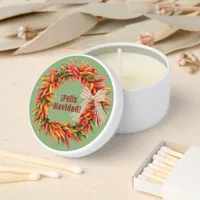 Southwest Chile Ristra Wreath Personalized Mini Candle Favors