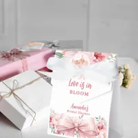 Bow love in Bloom pink flowers Bridal Shower Favor Boxes