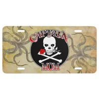 Captain Mom - Embraced by the Deep License Plate