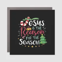 Jesus Is For Season Cane Christmas - Tis The Seaso Car Magnet