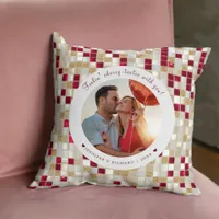 Cherry Coded Valentine's Day Custom Photo  Throw Pillow