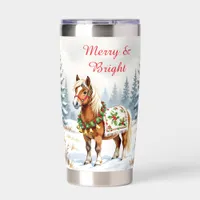 Merry & Bright, Holly Jolly Shetland Pony Christma Insulated Tumbler