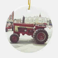 Tractor Downtown Ceramic Ornament