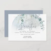 Wedding | Dusty Blue Over the Moon in Love Invitation