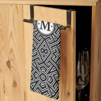 Geometric Pattern Monogram Black and White ID149 Towel