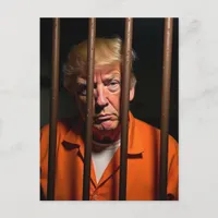 Guilty Trump Sits in Jail Rusty Bars Postcard