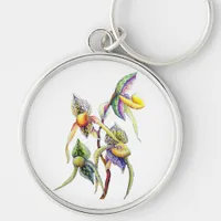 Blue orchids  painting keychain