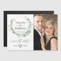Watercolor Eucalyptus Geometric Wedding Magnetic Invitation