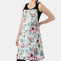 Pink Spring Floral Pattern Apron