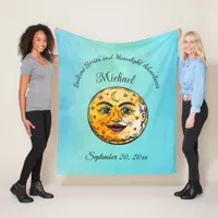 Over the Moon Baby Shower Celebration Fleece Blanket