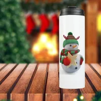 Snowman with Stars in hand  Thermal Tumbler
