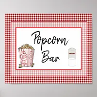 Popcorn Bar Wedding or Baby Shower Sign Poster