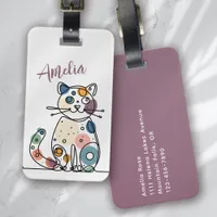 Monogram Colorful Cat Luggage Tag