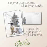 Peace & Joy  Pygmy Goat Baby Blue Card